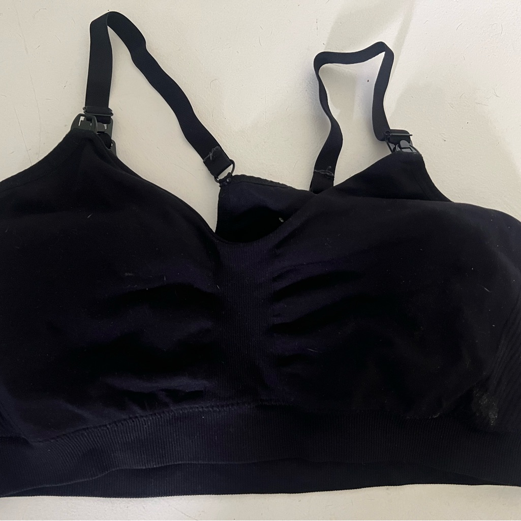 Black Seamless Nursing Bra Size L